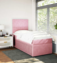Boxspringbett mit Matratze Rosa 80x200 cm Samt