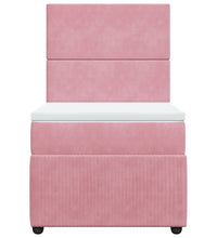 Boxspringbett mit Matratze Rosa 80x200 cm Samt