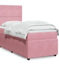 Boxspringbett mit Matratze Rosa 80x200 cm Samt
