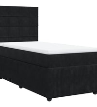 Boxspringbett mit Matratze Schwarz 80x200 cm Samt