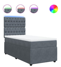 Boxspringbett mit Matratze Dunkelgrau 80x200 cm Samt