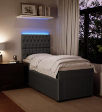 Boxspringbett mit Matratze Dunkelgrau 80x200 cm Samt
