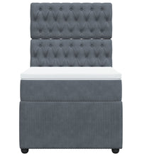 Boxspringbett mit Matratze Dunkelgrau 80x200 cm Samt