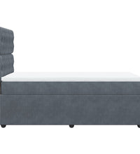 Boxspringbett mit Matratze Dunkelgrau 80x200 cm Samt