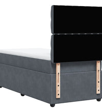 Boxspringbett mit Matratze Dunkelgrau 80x200 cm Samt