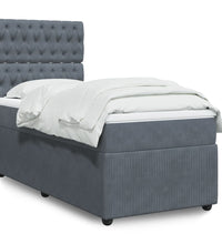 Boxspringbett mit Matratze Dunkelgrau 80x200 cm Samt