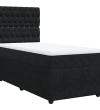 Boxspringbett mit Matratze Schwarz 80x200 cm Samt