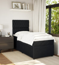 Boxspringbett mit Matratze Schwarz 80x200 cm Samt