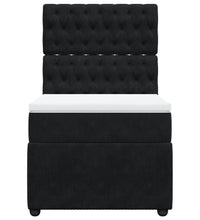 Boxspringbett mit Matratze Schwarz 80x200 cm Samt