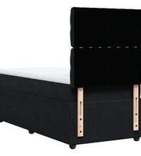 Boxspringbett mit Matratze Schwarz 80x200 cm Samt