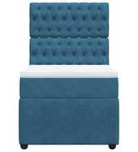 Boxspringbett mit Matratze Blau 80x200 cm Samt