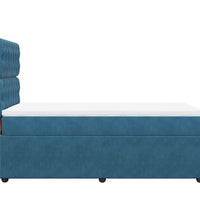 Boxspringbett mit Matratze Blau 80x200 cm Samt