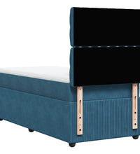 Boxspringbett mit Matratze Blau 80x200 cm Samt