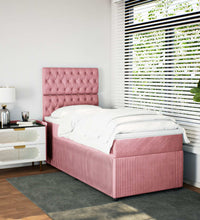 Boxspringbett mit Matratze Rosa 80x200 cm Samt