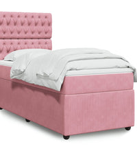 Boxspringbett mit Matratze Rosa 80x200 cm Samt