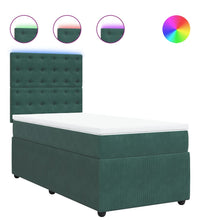 Boxspringbett mit Matratze Dunkelgrün 80x200 cm Samt