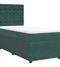 Boxspringbett mit Matratze Dunkelgrün 80x200 cm Samt
