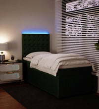 Boxspringbett mit Matratze Dunkelgrün 80x200 cm Samt