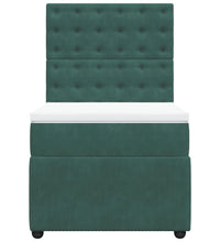 Boxspringbett mit Matratze Dunkelgrün 80x200 cm Samt