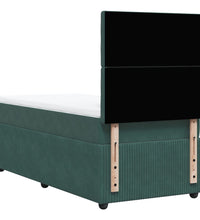 Boxspringbett mit Matratze Dunkelgrün 80x200 cm Samt