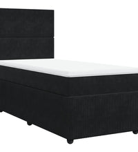Boxspringbett mit Matratze Schwarz 90x190 cm Samt