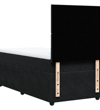 Boxspringbett mit Matratze Schwarz 90x190 cm Samt