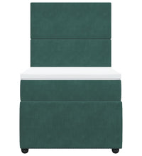 Boxspringbett mit Matratze Dunkelgrün 90x190 cm Samt