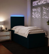 Boxspringbett mit Matratze Blau 90x190 cm Samt