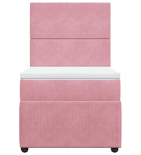 Boxspringbett mit Matratze Rosa 90x190 cm Samt