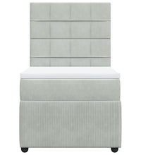 Boxspringbett mit Matratze Hellgrau 90x190 cm Samt