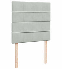 Boxspringbett mit Matratze Hellgrau 90x190 cm Samt