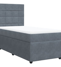Boxspringbett mit Matratze Dunkelgrau 90x190 cm Samt