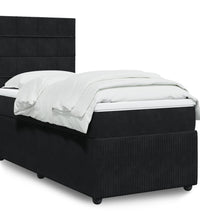 Boxspringbett mit Matratze Schwarz 90x190 cm Samt