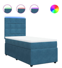 Boxspringbett mit Matratze Blau 90x190 cm Samt