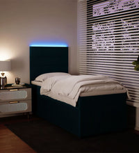 Boxspringbett mit Matratze Blau 90x190 cm Samt