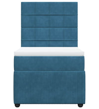 Boxspringbett mit Matratze Blau 90x190 cm Samt