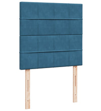 Boxspringbett mit Matratze Blau 90x190 cm Samt