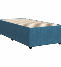 Boxspringbett mit Matratze Blau 90x190 cm Samt