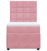 Boxspringbett mit Matratze Rosa 90x190 cm Samt