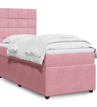Boxspringbett mit Matratze Rosa 90x190 cm Samt