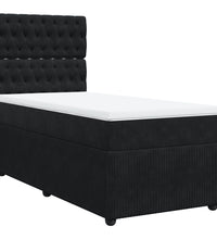 Boxspringbett mit Matratze Schwarz 90x190 cm Samt