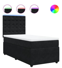 Boxspringbett mit Matratze Schwarz 90x190 cm Samt