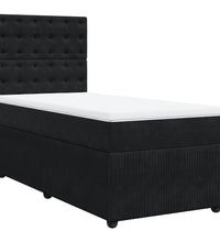 Boxspringbett mit Matratze Schwarz 90x190 cm Samt