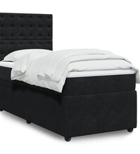 Boxspringbett mit Matratze Schwarz 90x190 cm Samt