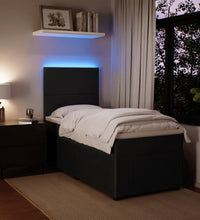 Boxspringbett mit Matratze Schwarz 90x200 cm Samt