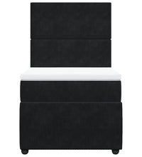 Boxspringbett mit Matratze Schwarz 90x200 cm Samt