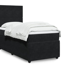 Boxspringbett mit Matratze Schwarz 90x200 cm Samt