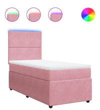 Boxspringbett mit Matratze Rosa 90x200 cm Samt