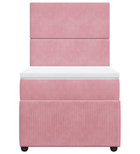 Boxspringbett mit Matratze Rosa 90x200 cm Samt