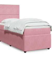 Boxspringbett mit Matratze Rosa 90x200 cm Samt